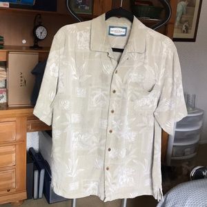 Light green tropical print Hawaiian Shirt